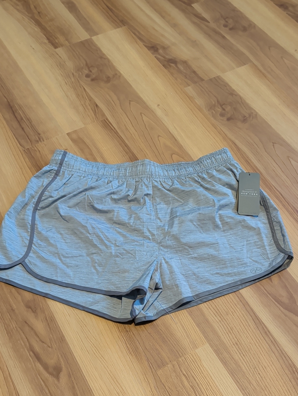 New York Laundry Light Gray Athletic Shorts with Dark Trim